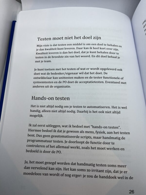 Bladzijde uit het boek Agile testen in de Praktijk