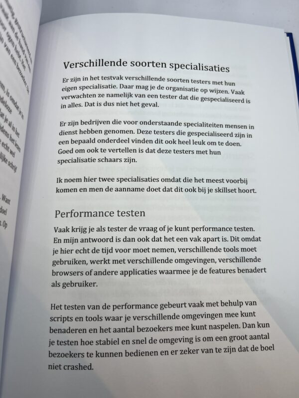 Bladzijde uit het boek Agile testen in de Praktijk